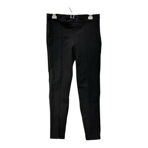 Max Mara Black Dots Pattern Stretch Knit Slim Trousers Womens‎ Size 8 Luxury